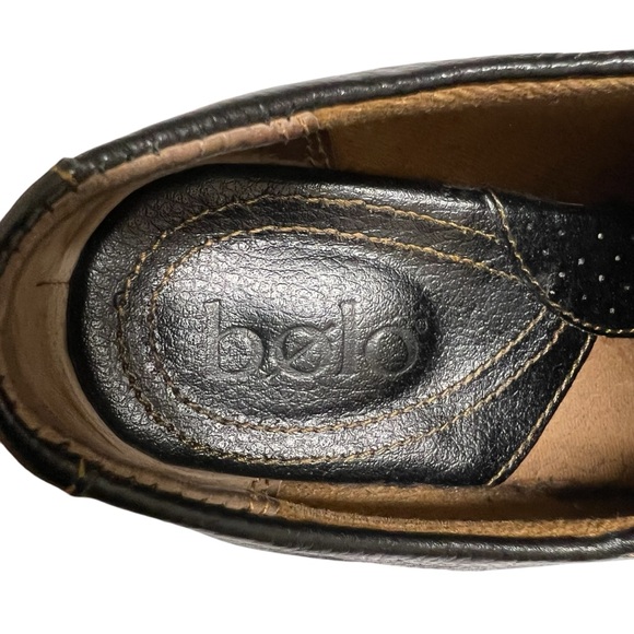 Bolo Black Leather Chunky Heel Booties Size 9 - Picture 7 of 9